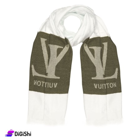 LOUIS VUITTON Soft Wool Scarf - White & Light Olive