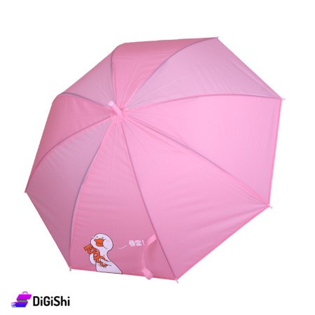 Duck Print Trapaulin Rain Umbrella - Pink