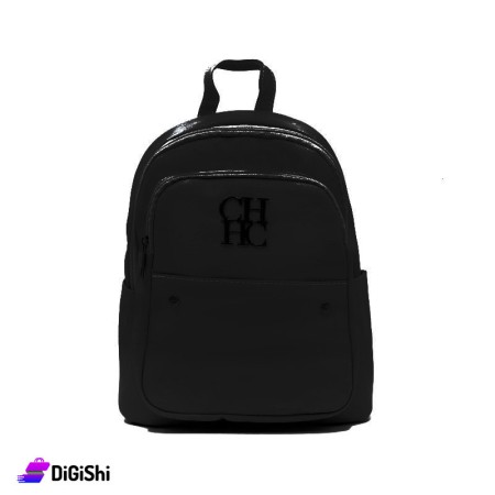 حقيبة ظهر جلد نسائية طبقتان CH HC - أسود