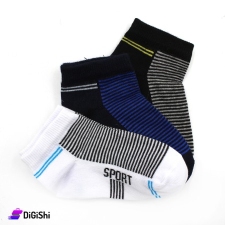 Al Samah Sport Set Of Kids Socks - 3 Pairs For Eight Years Olds