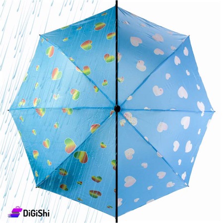 Umbrella Blue graphics change color when it rains