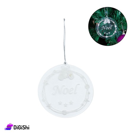 Noel With Gloves Round Plexi Christmas Ornament