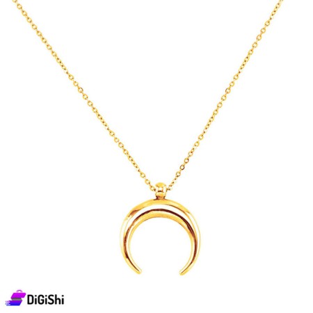 Women's Golden Necklace With Crescent Pendant