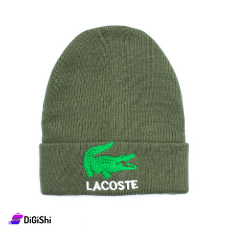 LACOSTE Wool Knitted Hat - Olive Green