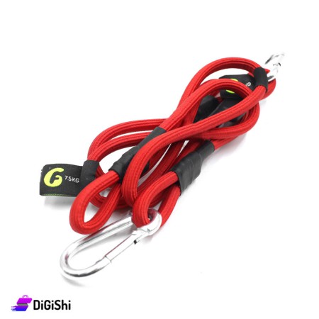 Fitness Group Syria 4005 Pair of Robber Ropes with 2 Metal Hang Loops - Red