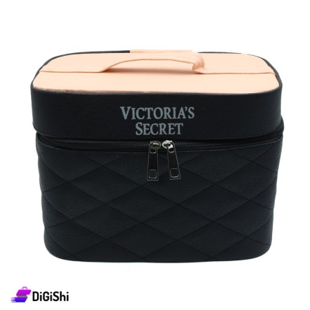 حقيبة مكياج جلد VICTORIA'S SECRET - أسود وتفاحي