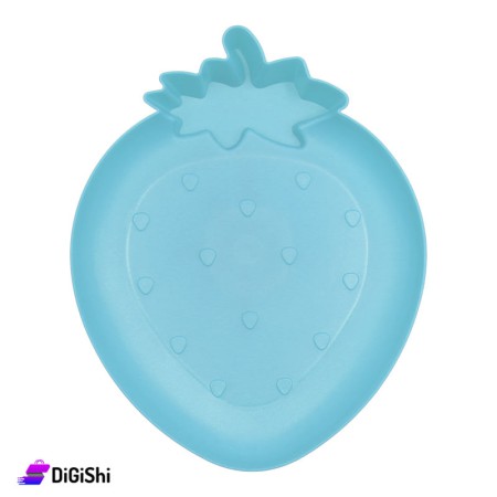 Plastic Dish with Strawberry Shape - Blue