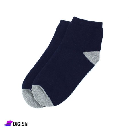 ZOX Pair Of Cotton Towelie Men Medium Socks - Dark blue & Gray