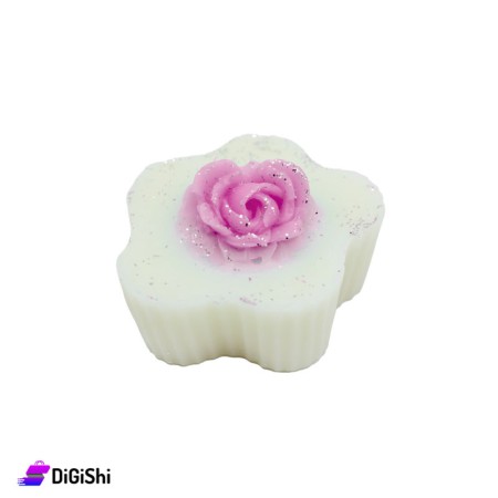 Milk Cup Cake With Rose - Deep Pink