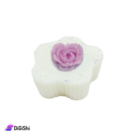 Milk Cup Cake With Rose - Purple