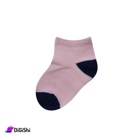 ZOX Cotton Pair Of Kids Short Socks - Pink & Dark Blue