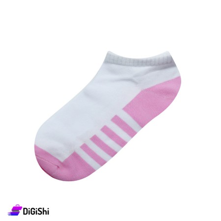 ZOX Pair Of Cotton Short Women's Socks - White And Pink