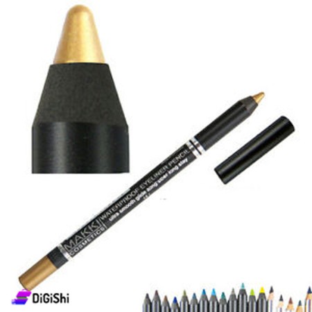 قلم تحديد العين MAKKI Waterproof eyeliner pencil - ذهبي