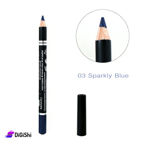 قلم تحديد العين MAKKI Sparkly Eyeliner Pencil - أزرق لامع