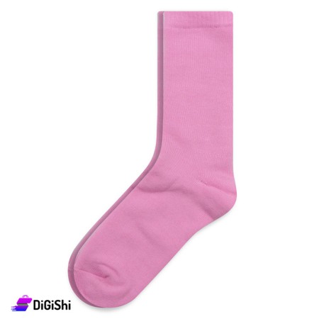 ZOX Plus Pair Of Cotton Towelie Women Long Socks - Pink