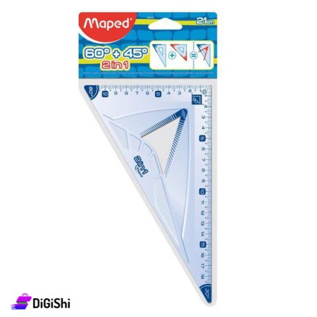Maped 2in1 Plastic Geometry Triangle  - Transparent Blue