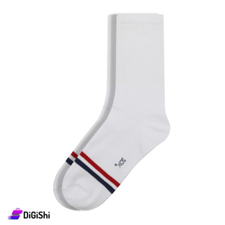 ZOX Pair Of Cotton Towelie Men Long Socks - White