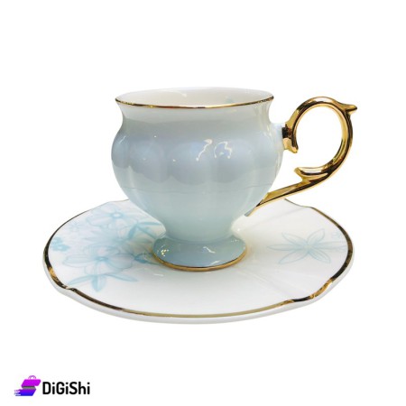 Porcelain Coffee Cups Set - Light Blue