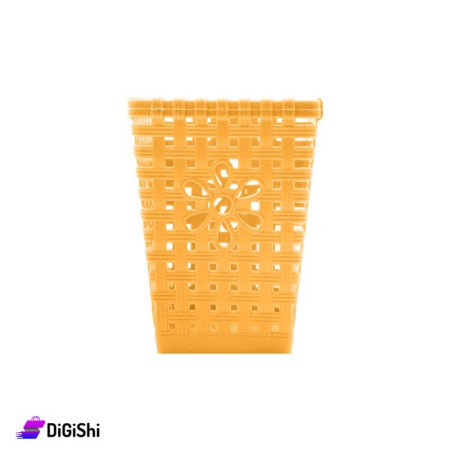 Small Square Plastic Mesh Basket - Orange