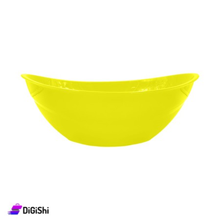 Oval Shaped Plastic Bowl - Yellow