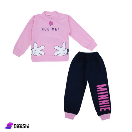 Baby's Minnie Mouse Cotton Pajamas -  Pink & Dark blue