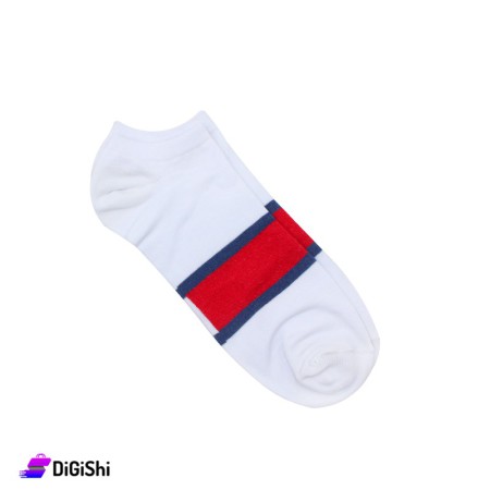 ZOX Cotton Short Men's Socks - White And Red