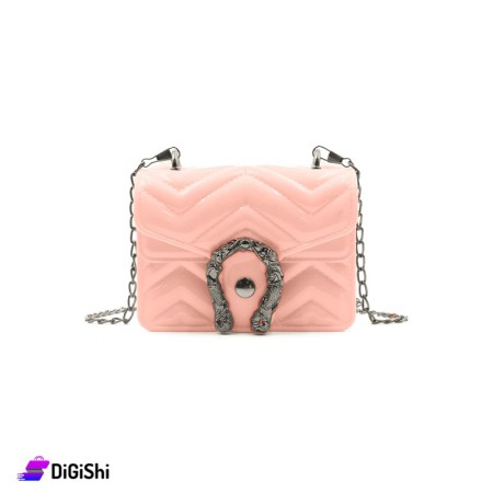 Women's Small Silicon Shoulder Bag - Light Pink