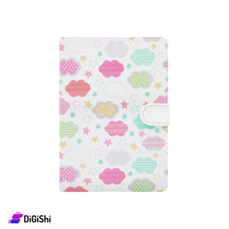 Colorful Clouds And Stars Notebook - White