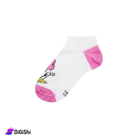 ZOX Kids Socks Duck Drawing - White & Pink