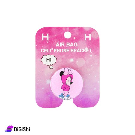 Air Bag Cell Phone Bracket With Mickey Mouse Drawing - Pink