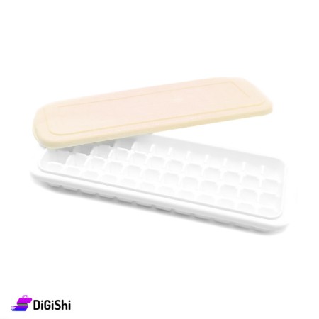 Plastic Ice Cube Tray With Cover - Beige