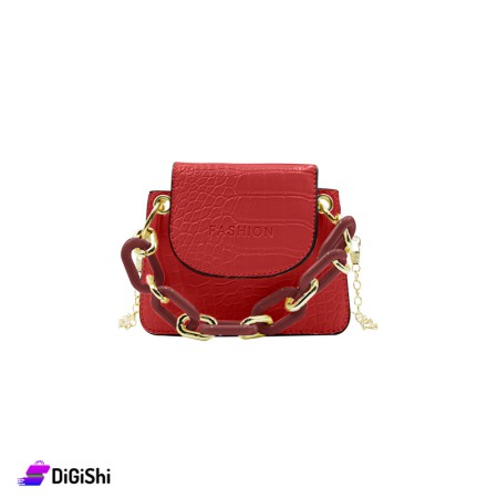 Women's Small Leather Shoulder & Handbag - Red
