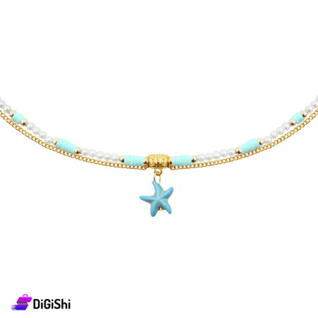 Women's Golden Anklet with Sea Star - Tiffany