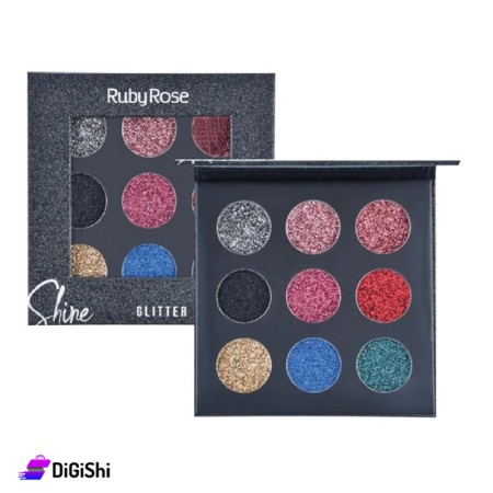 علبة ظلال عيون Ruby Rose Shine Glitter HB 8047 - B