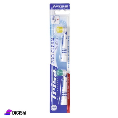 رؤوس تبديل لفرشاة الأسنان الكهربائية TRISA Pro Clean - أصفر وأخضر