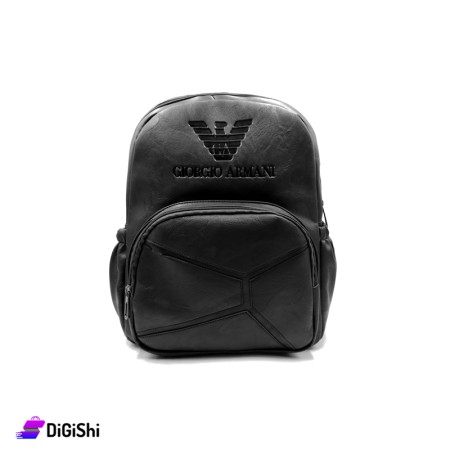 GIORGIO ARMANI Leather Backpack For Men - Black
