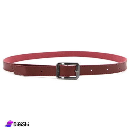 Women's Leather Belt - Dark Red