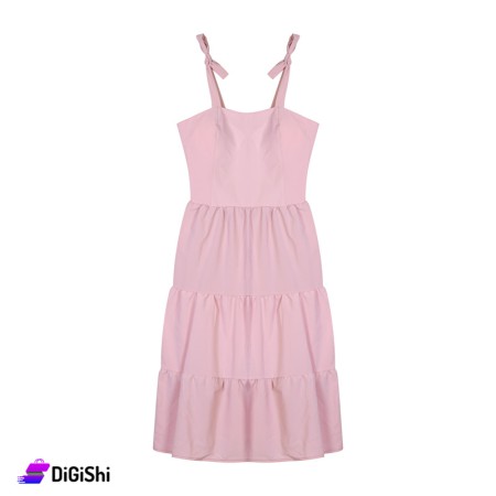 Women's Polyester Short Dress  - Pink
