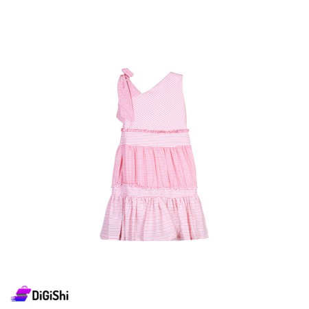 Mini More Kid's Polyester Checked Dress - Pink