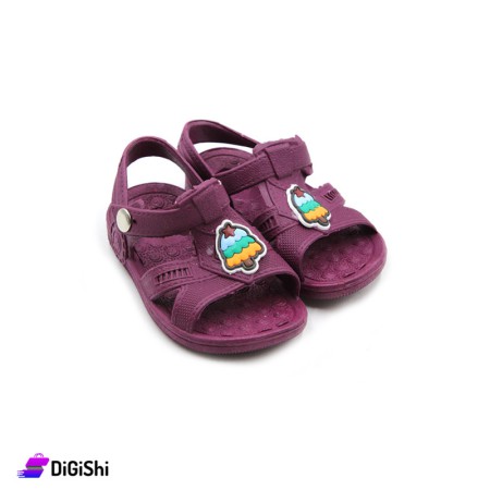Children's Rubber Sandals with Tree - Violet