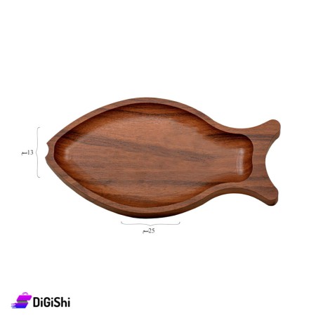 Large Wooden Serving Dish Fish Shape
