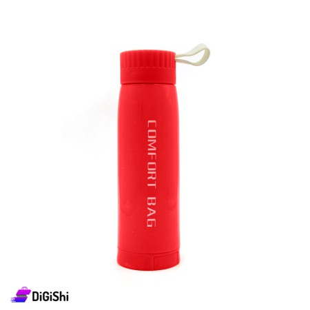 Glass & Plastic Thermos 250 ML- Red
