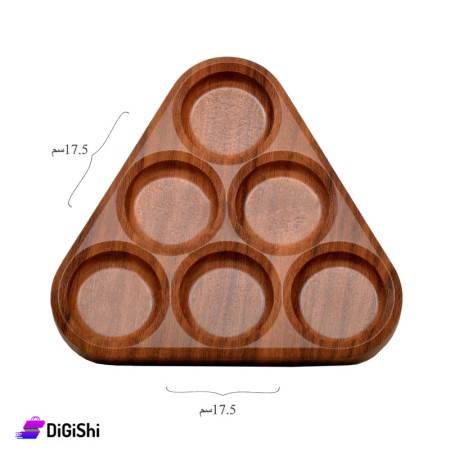 Spices And Sauces Plate Wood Triangular Shape