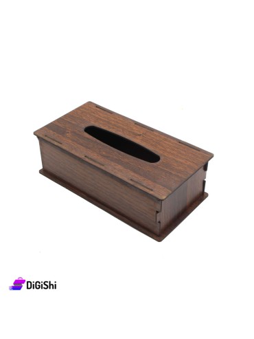 WOODEN TISSUE BOX  LOCKABLE LATCH IN BROWN COLOR 