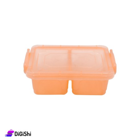 Rectangular Plastic Lunch Box - Orange