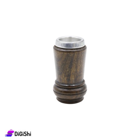 Aluminum Mini Cup With Wooden Cover (D) - Brown