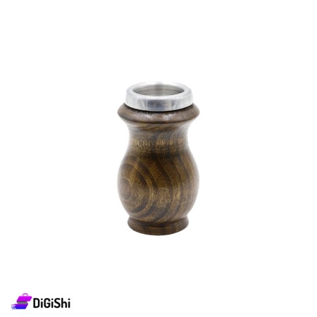 Aluminum Mini Cup With Wooden Cover (E) - Brown