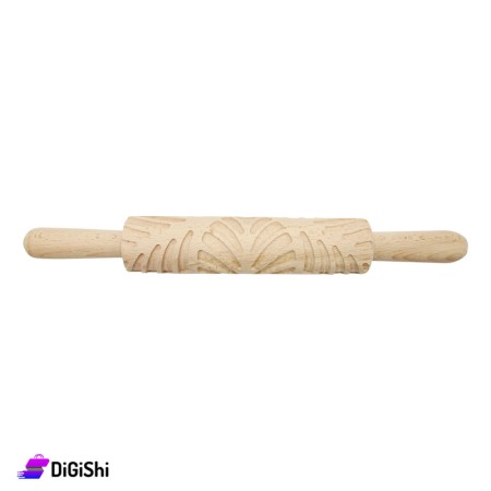 Decorative Wood Rolling Pin To Decorate The dough - Leaf Inscription