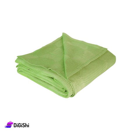 Cotton Summer Blanket For A Double Bed - Green
