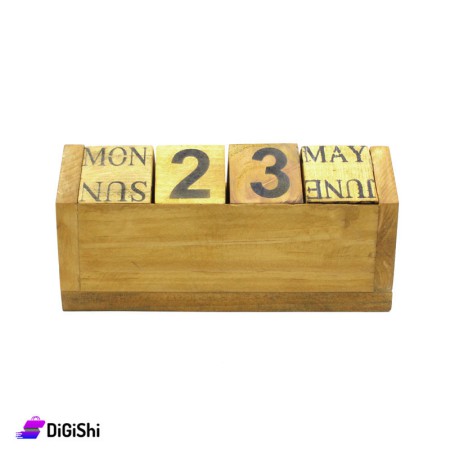 Desktop Wooden Calendar 24 * 7.5 * 11.5 cm - Beige